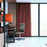 Glass cabin office curtains