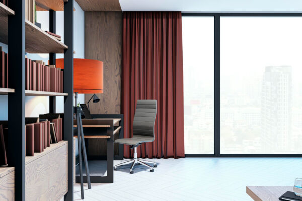 Glass cabin office curtains