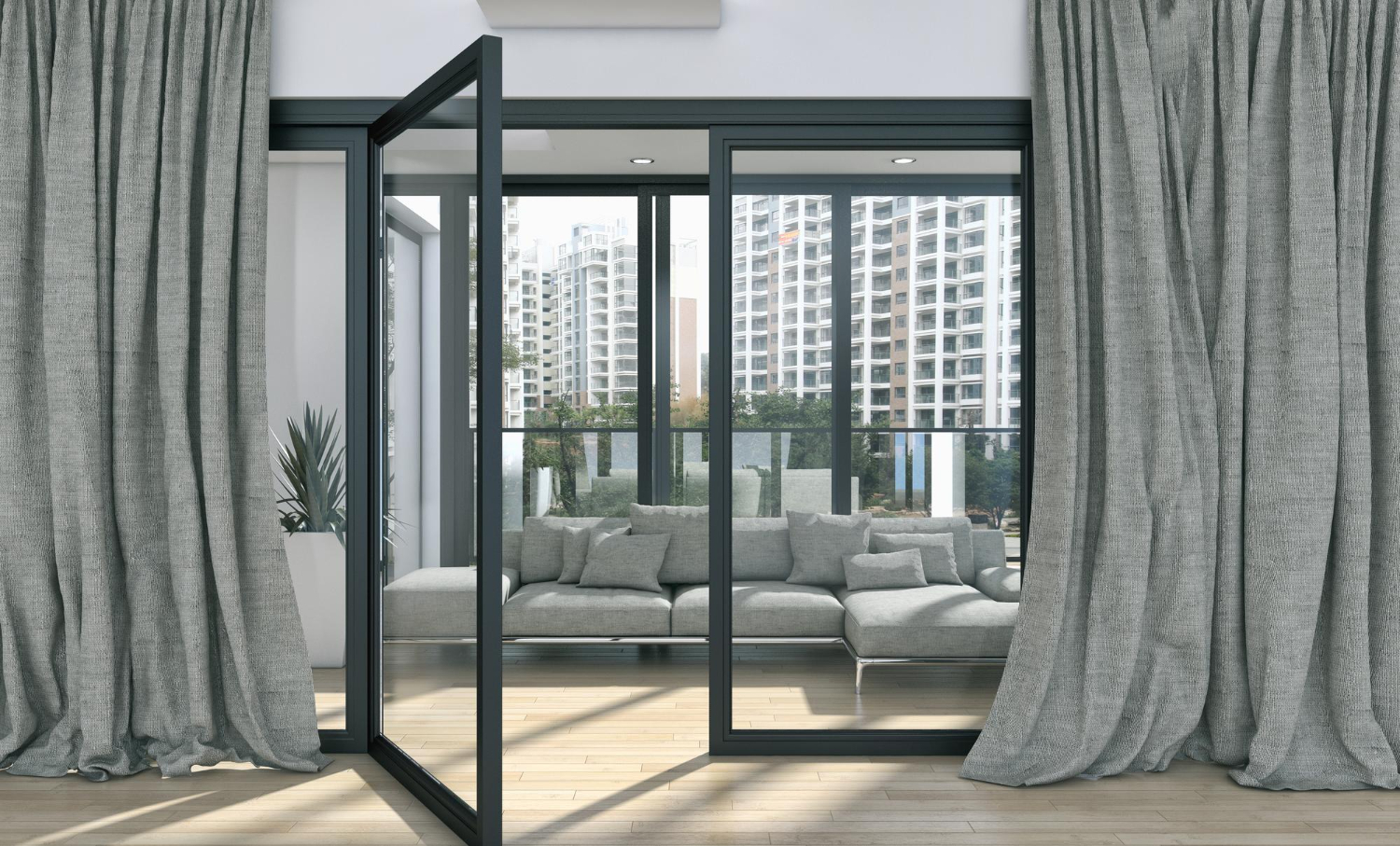 Curtains for sliding glass doors