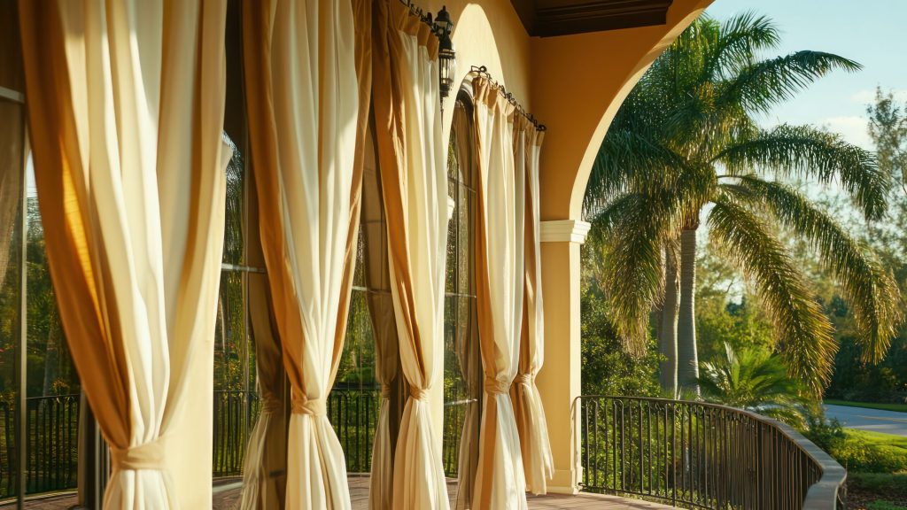 Curtains on the balcony